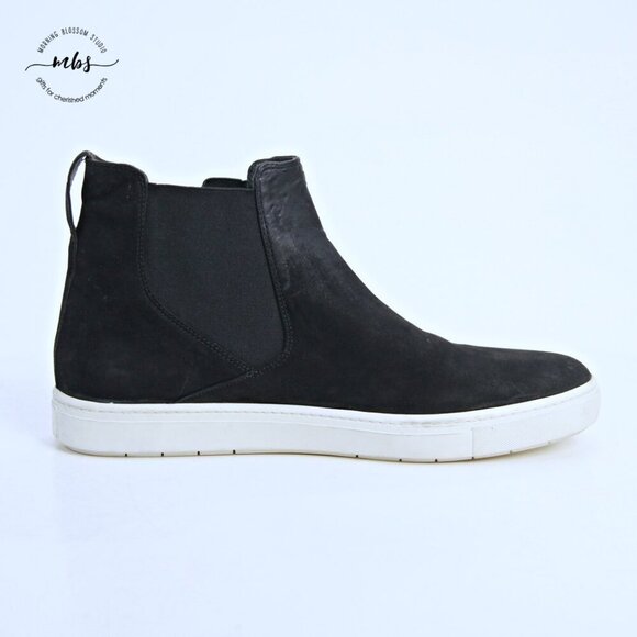 Vince Newlyn Suede Hidden Wedge Chelsea Boots Black Women 10 - Picture 8 of 14